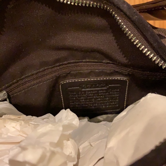 Vintage brown Coach Shoulder Bag w suede accents - Picture 3 of 3